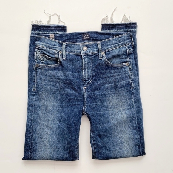 Anthropologie Citizens of Humanity CoH Rocket High Rise Jeans Raw Hem Ankle 26 - Picture 4 of 9